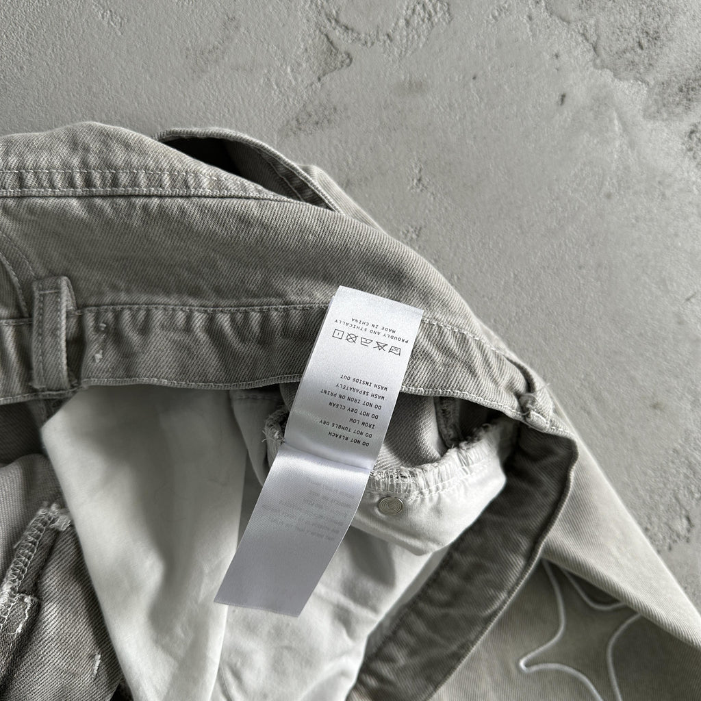 Broken P White Star Pants