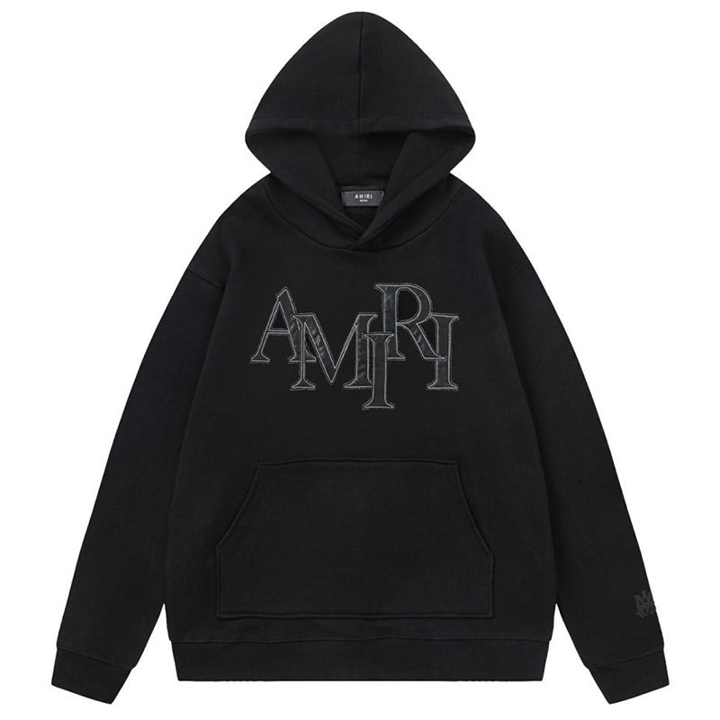 AMRI Staggered Logo-Patches Hoodies