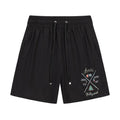 AMRI Pool Cue Straight-Leg Mid-Length Logo-Print Swim Shorts