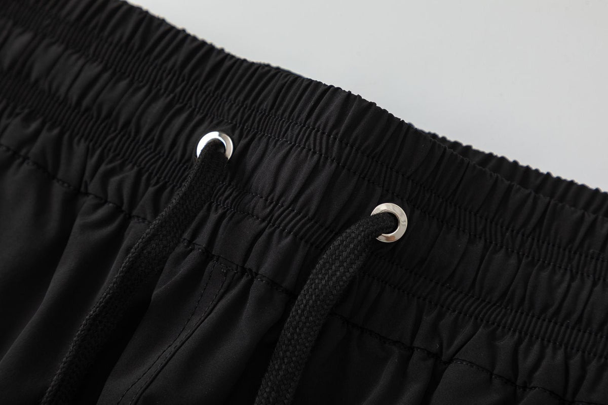 AMRI Pool Cue Straight-Leg Mid-Length Logo-Print Swim Shorts