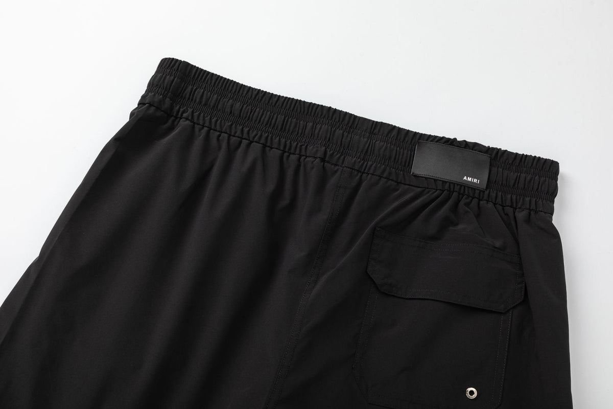 AMRI Pool Cue Straight-Leg Mid-Length Logo-Print Swim Shorts
