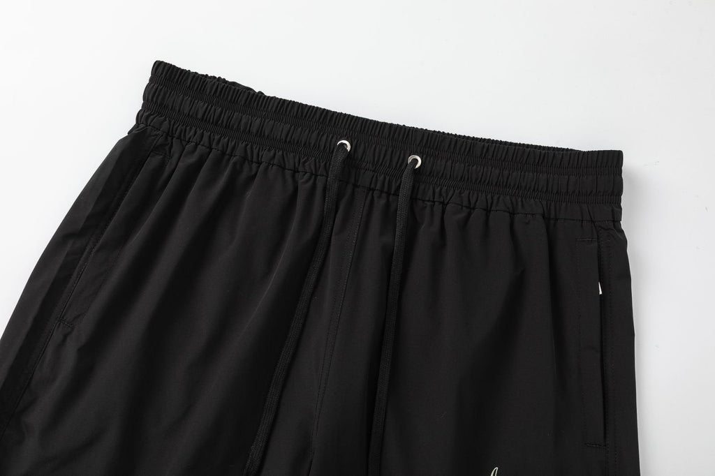 AMRI Pool Cue Straight-Leg Mid-Length Logo-Print Swim Shorts