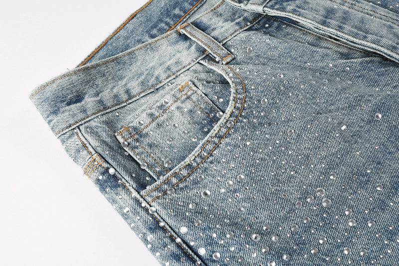 Purple Brand Crystal Diamond Jeans #9133