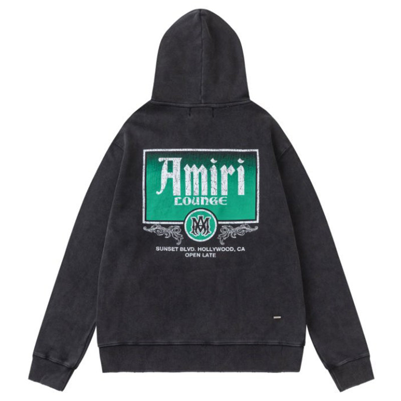 AMRl Lounge Crystal Embellished Cotton Graphic Hoodie