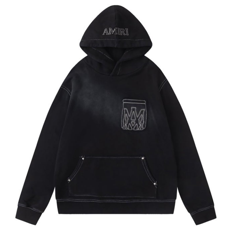AMRI outline-pocket hoodie