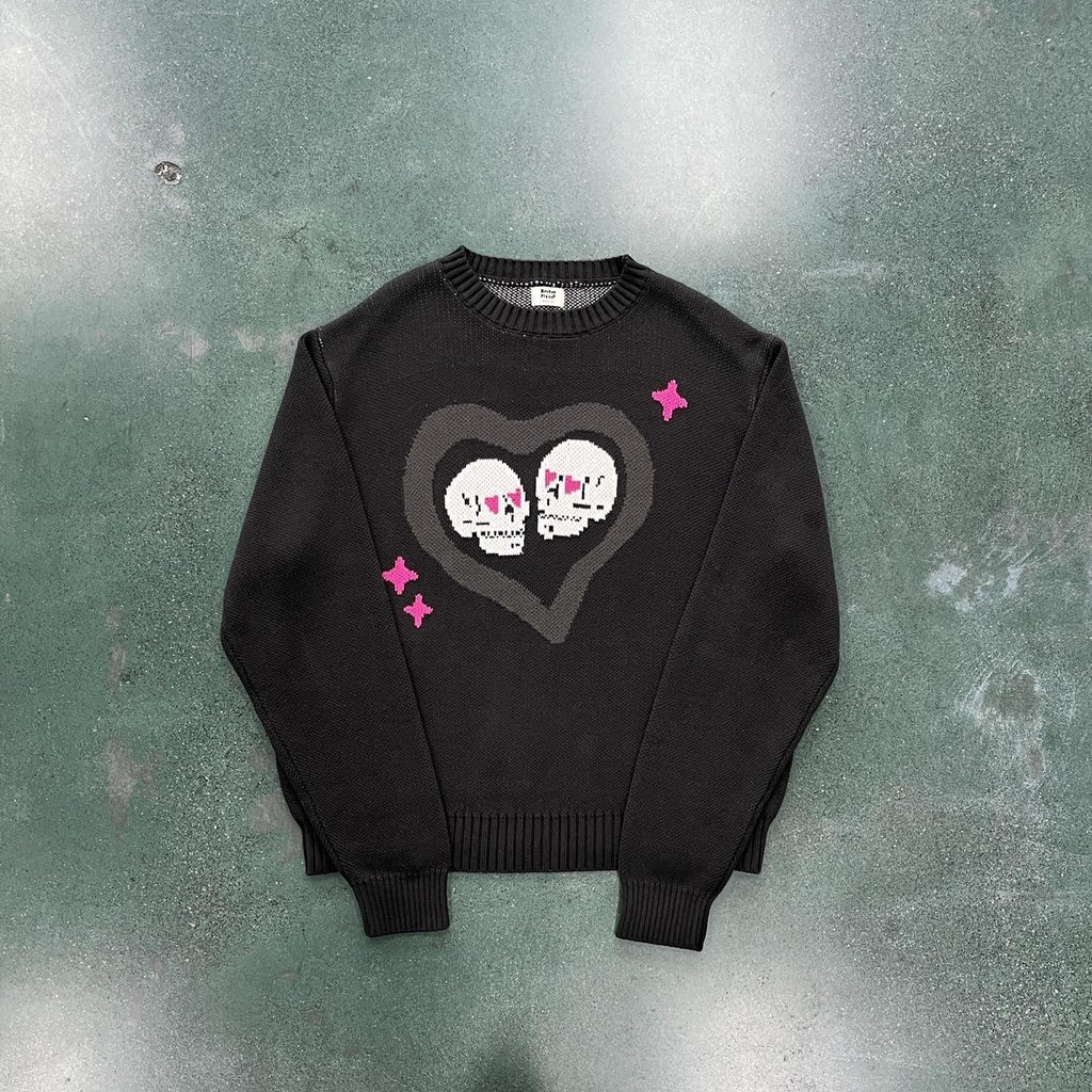 Broken P Skull Heart Sweater
