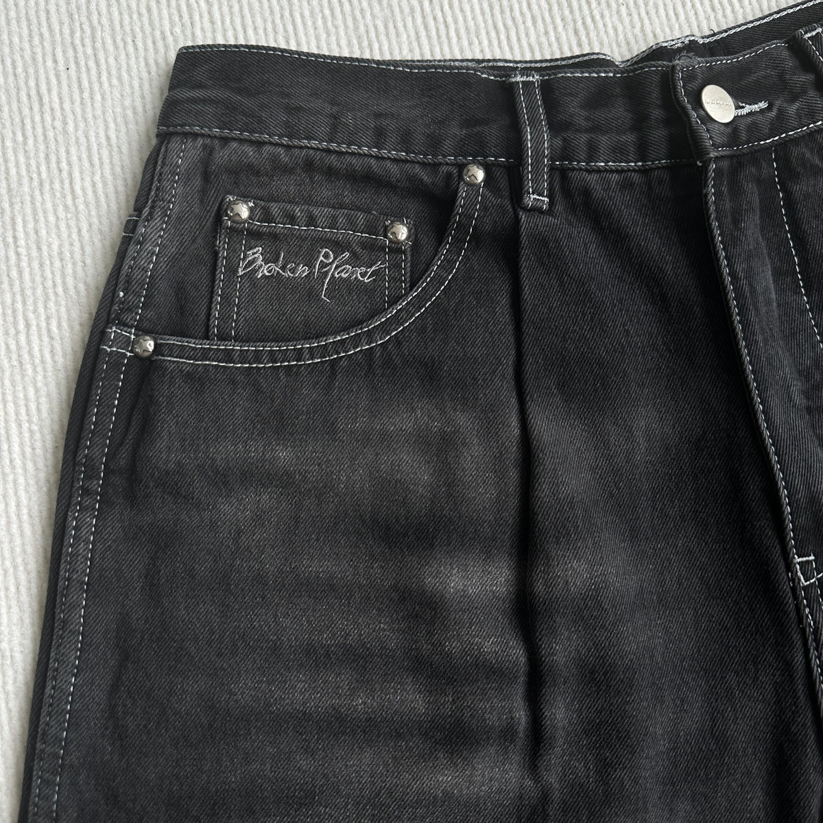 Broken P Denim Jeans Shorts