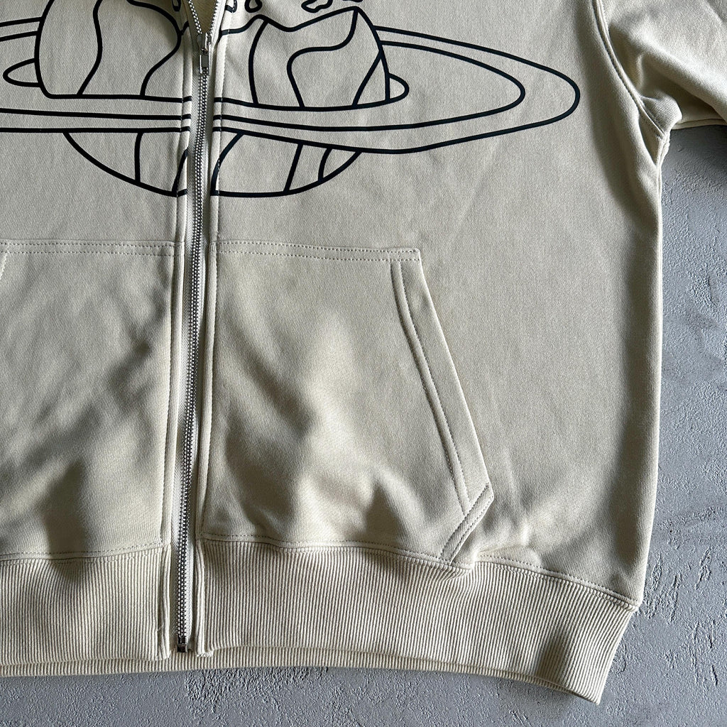 Broken P Planet Zip Up Hoodie