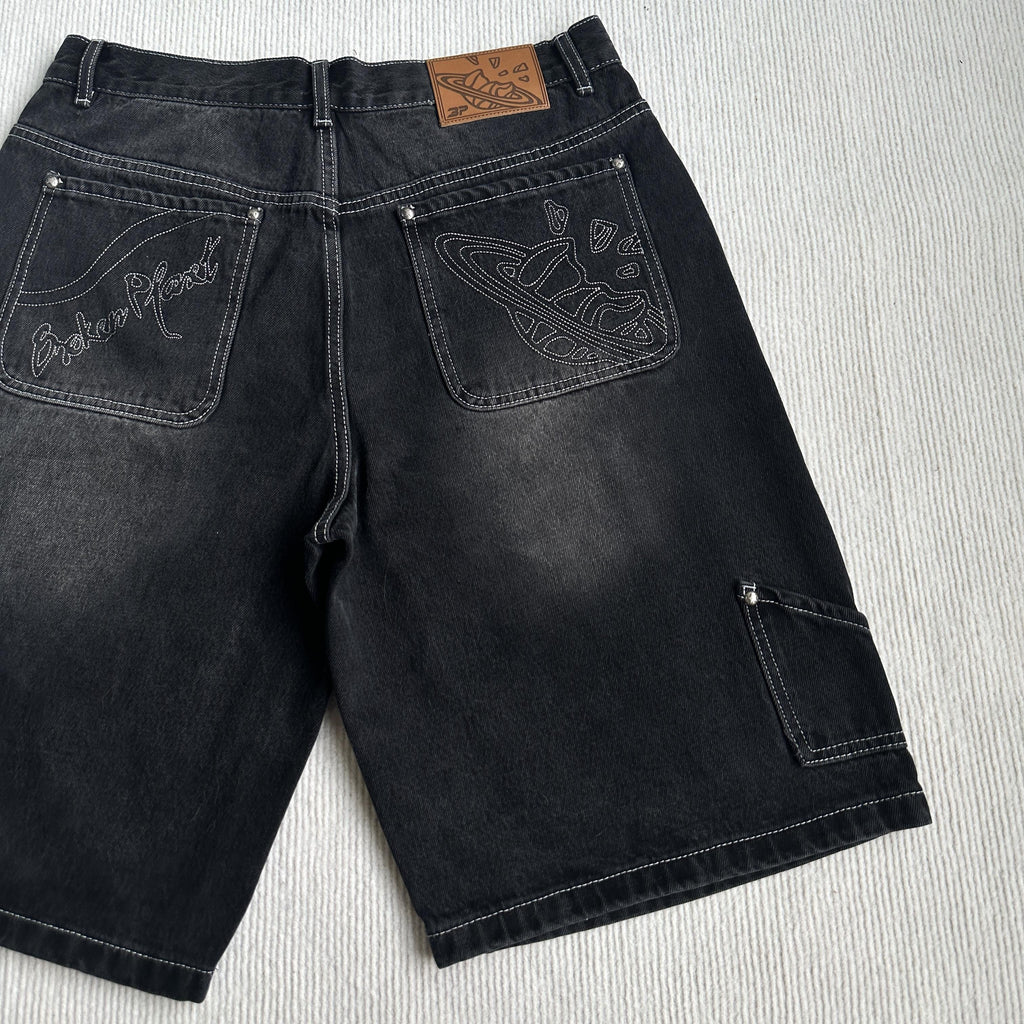 Broken P Denim Jeans Shorts
